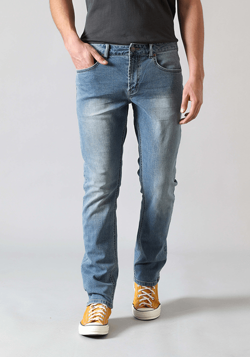 Jeans Hombre Brooklyn Classic Straight Fit Mid Blue Washed
