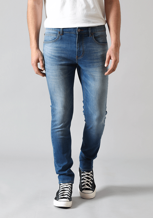 Jeans Hombre Malone Skinny Fit Mid Stone Worn