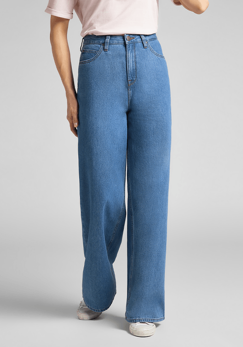 Jeans Mujer Tiro Alto Stella A Line Relaxed Fit Clean Rosewood