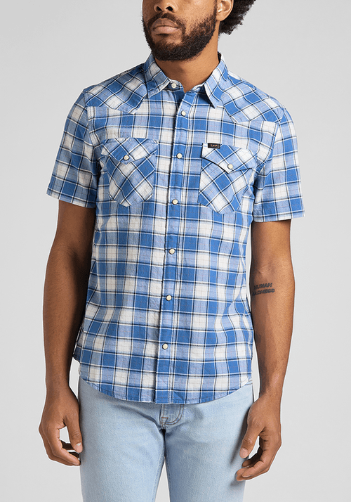 Camisa Hombre Manga Corta Western Blue Union