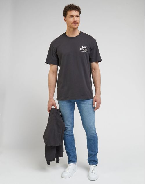 Polera Hombre Logo Loose Tee Washed Black