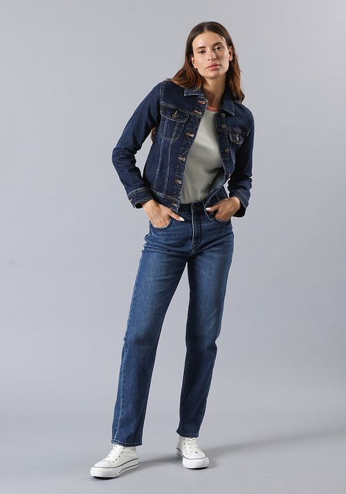 Jeans Mujer Tiro Alto Carol Regular Straight Fit Mid Blue