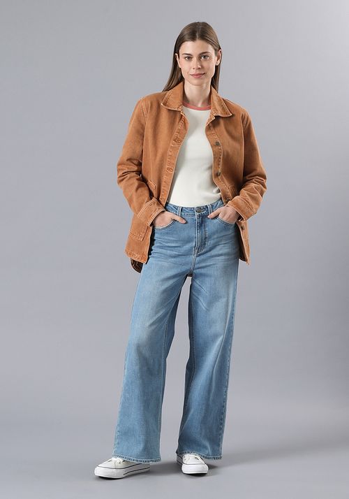 Jeans Mujer Tiro Alto Stella A Line Relaxed Fit Light Blue