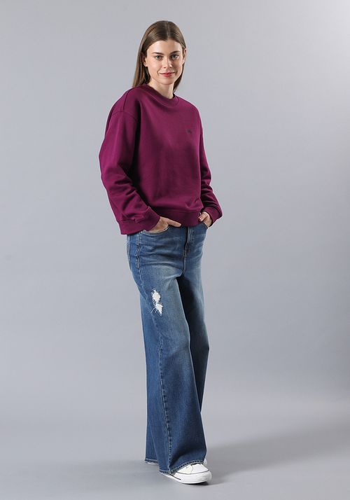 Jeans Mujer Tiro Alto Stella A Line Relaxed Fit Mid Blue