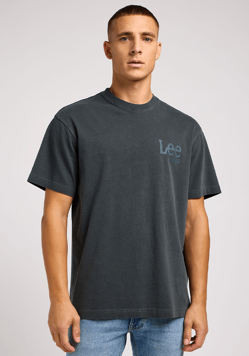 Polera Logo Loose Tee Washed Black