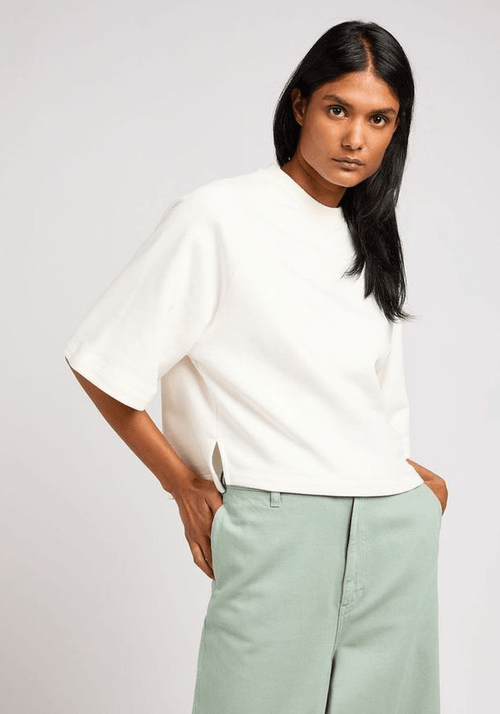 Polerón Cropped Raglan Sweatshirt Ecru