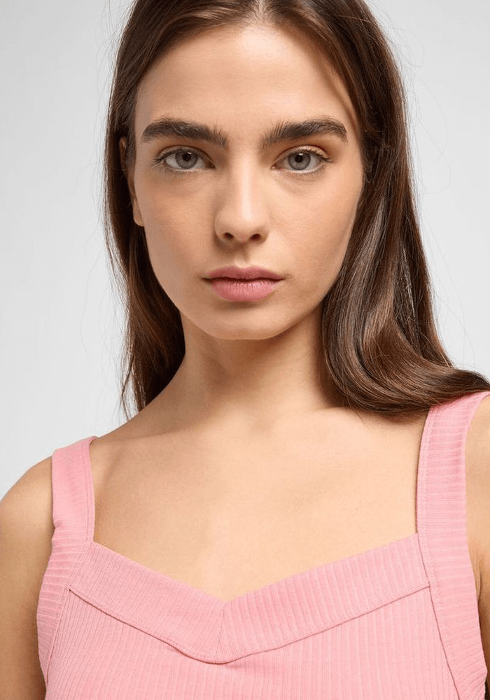 Polera rib cami cassie pink lee jeans chile