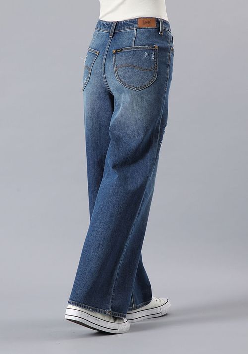 Jeans Mujer Tiro Alto Stella A Line Relaxed Fit Mid Blue