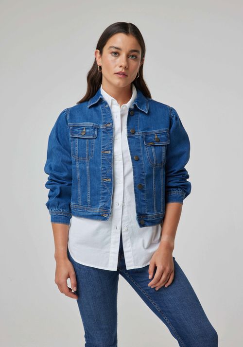 Chaqueta Mujer Volume Sleeve Rider Blue Vintage