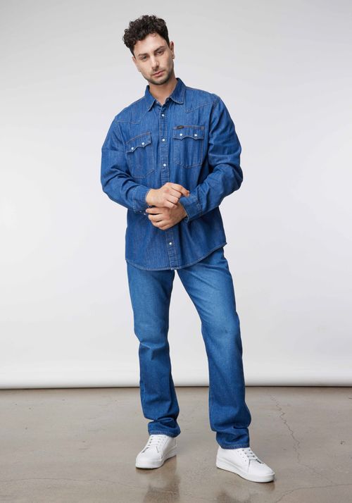 Jeans Hombre West Relaxed Straight Fit Mid Worn Bolton