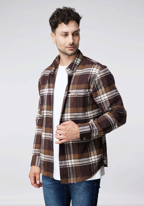 Camisa Hombre Riveted Brown