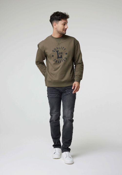 Poleron Lee Crew Militar Green